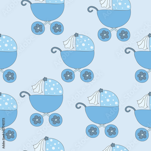 Seamless pattern with pram