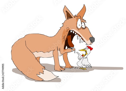 Fox, chicken
