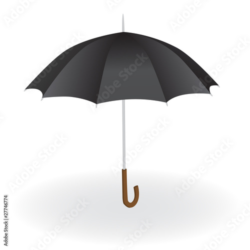 black umbrella on the white background