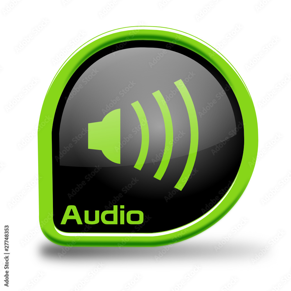 Button Audio grün Kreiseck Button Audio grün Kreiseck
