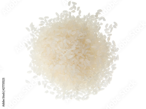 Pile of rice isolated on white