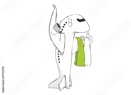 cartoon, comic, caricature, airplane