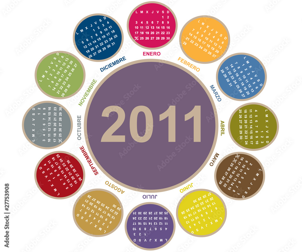 Calendario 2011 con forma de flor