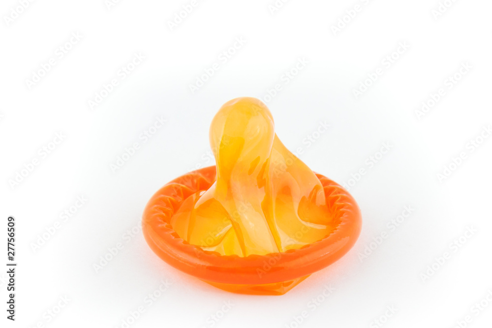 yellow condom isolated on white background yellow condom isolated on white background