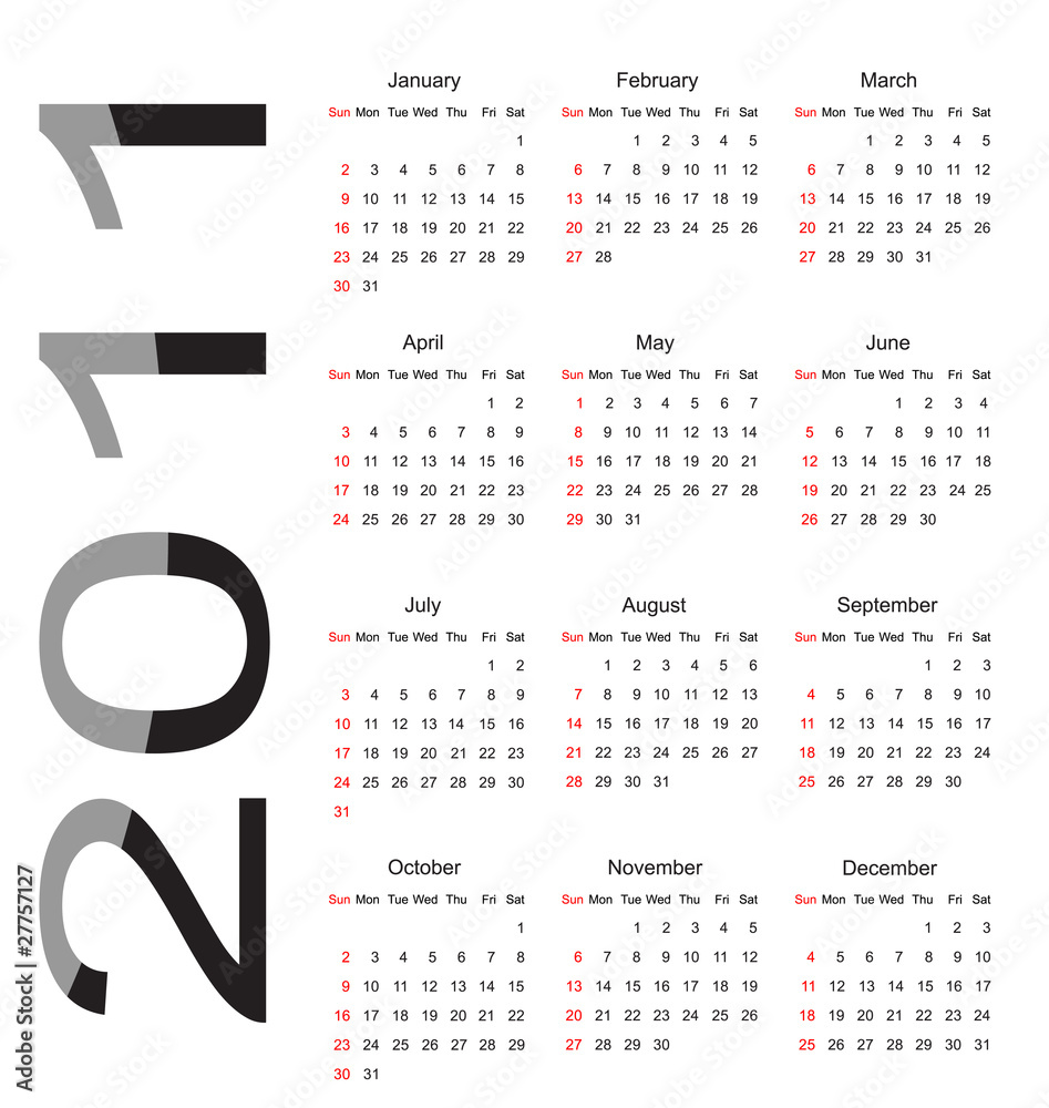 calendar 2011 Stock Vector | Adobe Stock