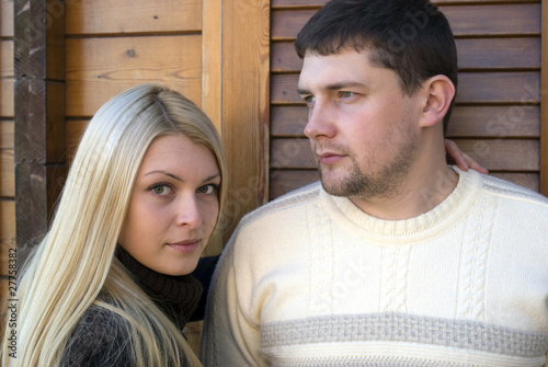 Young attractive couple, portrait outdoors