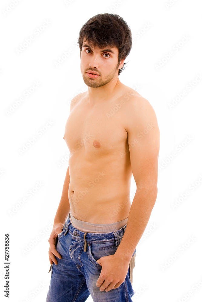 young sensual man on white background young sensual man on white background
