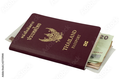 thai passport and thai money