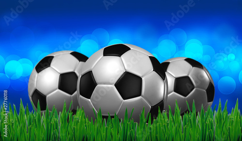 football on grass with blue lighting background