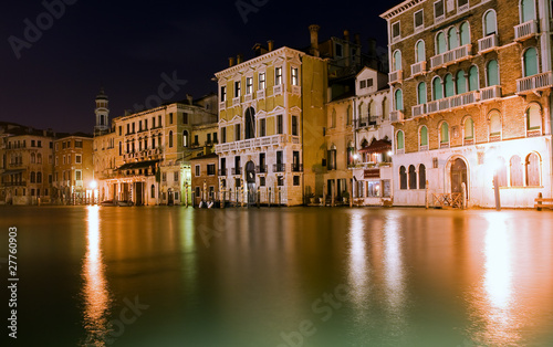 Night view from the Rialto Bridge in Venice