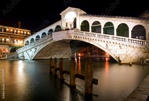 Along Rialto Bridge, Venice at Night #27760990
