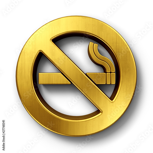 No smoking sign in gold