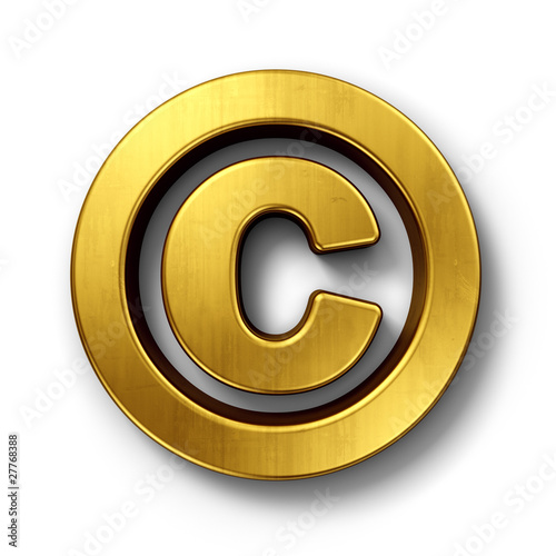 Copyright sign in gold