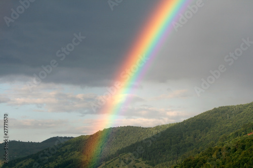 Rainbow in mountains