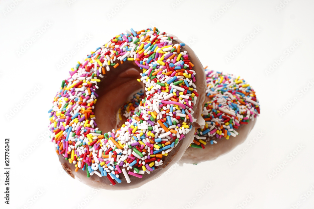 Donuts with colorful sugar sprinkles Donuts with colorful sugar sprinkles
