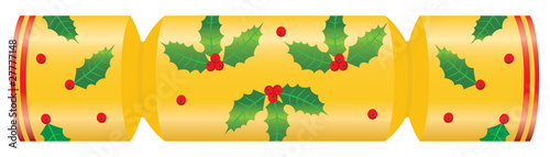Fényképezés Christmas cracker decorated with holly