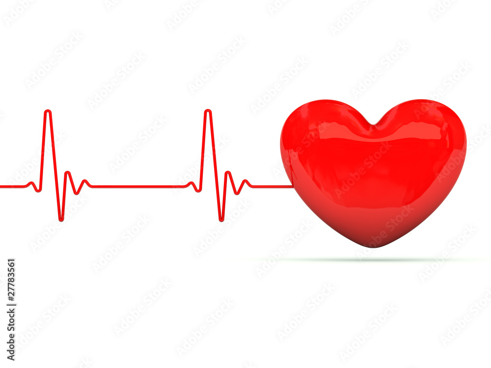 Heart with heartbeat isolated on white Heart with heartbeat isolated on white
