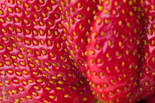 Macro Close-Up Full Frame Fresh Red Mutant Strawberry © qingwa