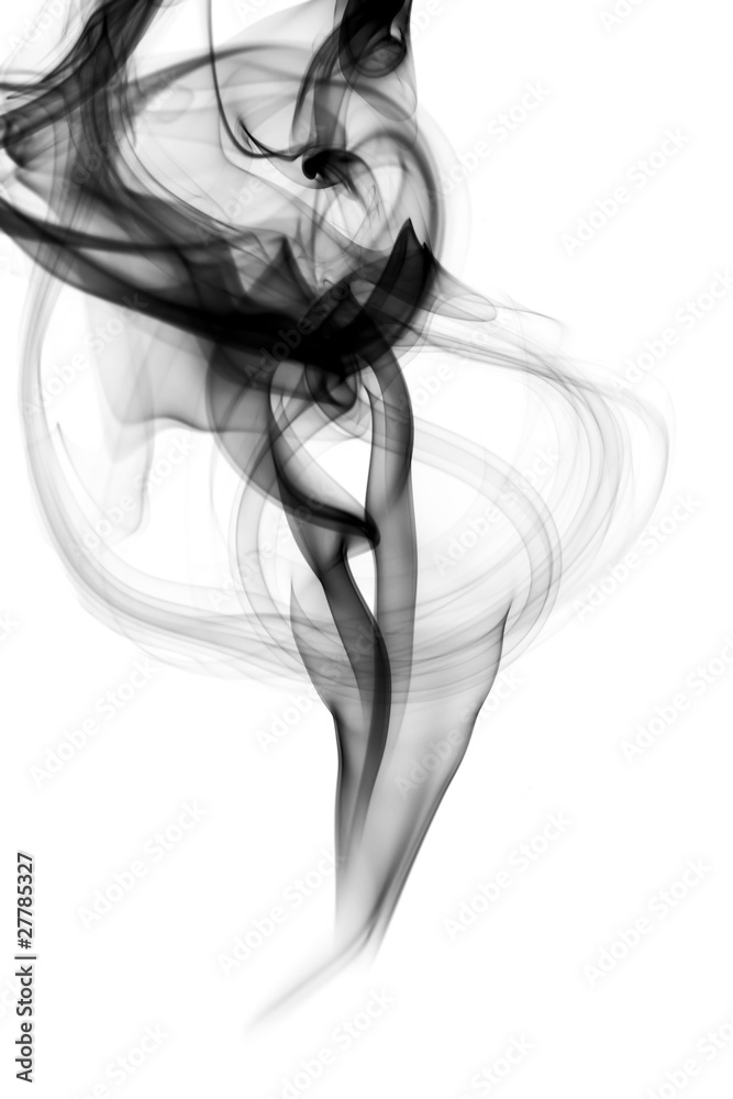 Black Abstraction. Fume shape on white Black Abstraction. Fume shape on white