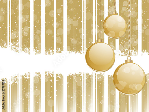 Glossy gold bauble background
