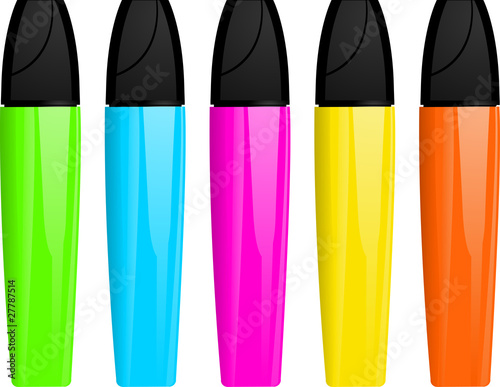 Highlighter pens and lids