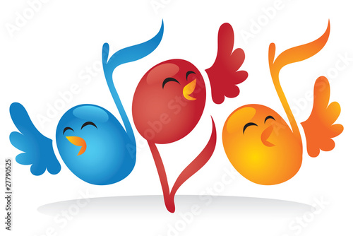 Singing Musical Note Birds