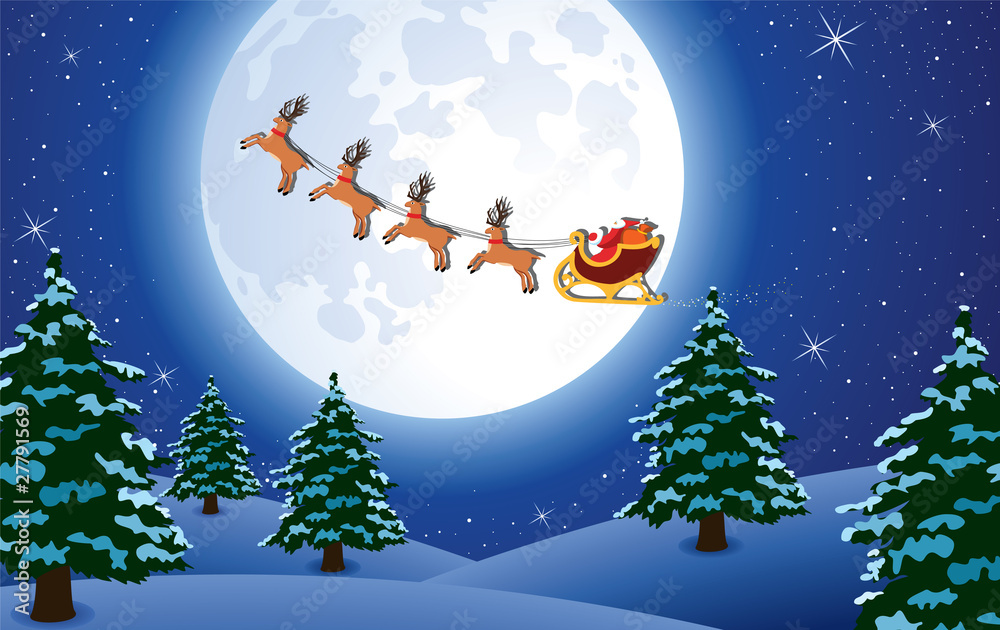 vector xmas holiday background with santa