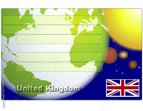 UK United Kingdom business card globe flag