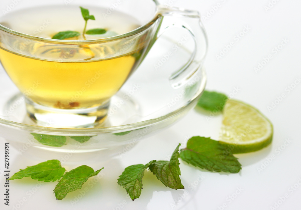 green tea with lime and mint green tea with lime and mint