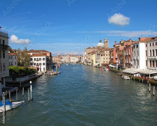 Venice  s Grand Canal with Blue sky