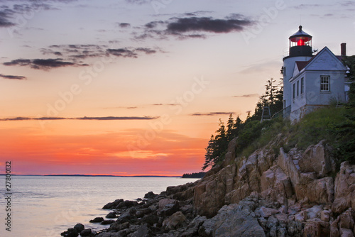 Bass Harbor lighthouse at sunset, Acadia National Park, Maine © vlad_g