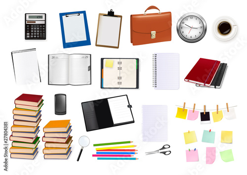 Business and office supplies. Vector.
