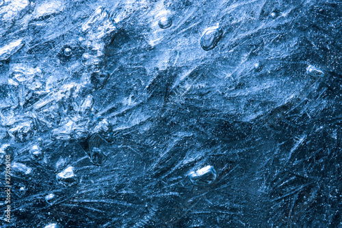 Tableau sur toile Ice and frozen air bubble background