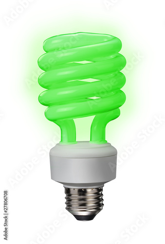 Green power of the fluorescent bulb saves lots of energy.