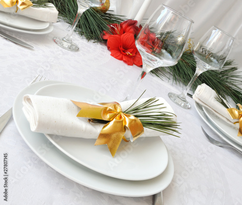 New Year or Christmas table close-up
