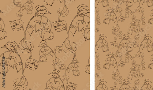 seamless background with decorative flowers