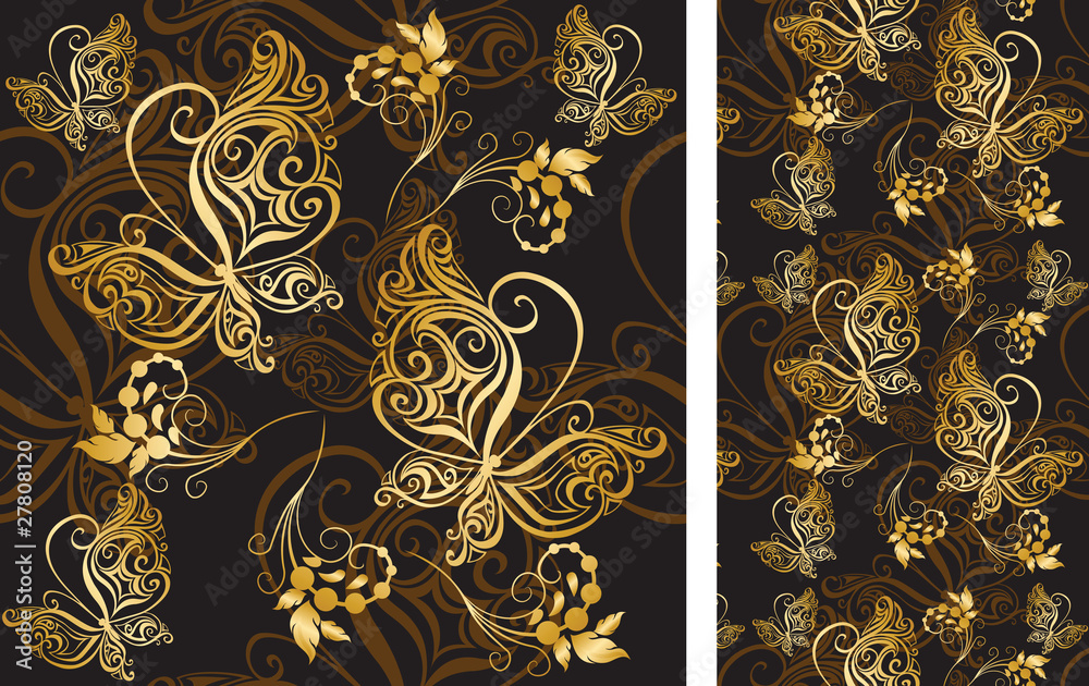 seamless background with flowers and butterflies seamless background with flowers and butterflies