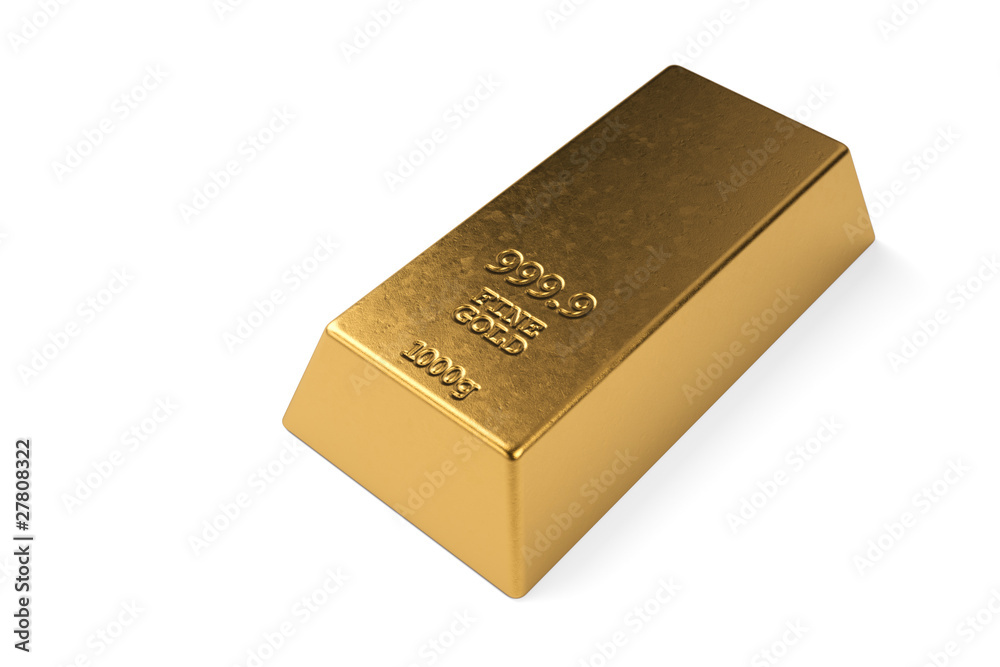 Gold bullion isolated on a white background Gold bullion isolated on a white background