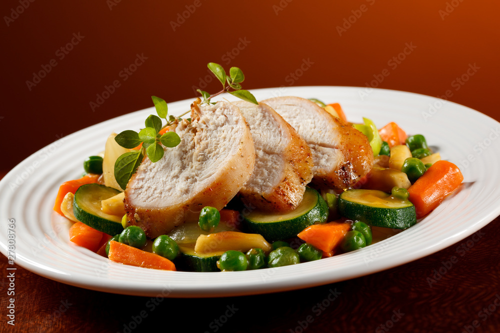 Grilled turkey fillet with vegetables Grilled turkey fillet with vegetables