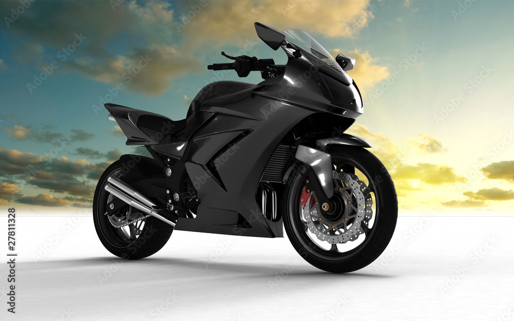 superbike on white background and sky superbike on white background and sky