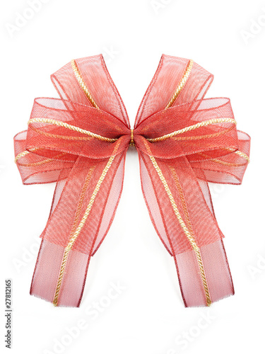 Red Bow on white background