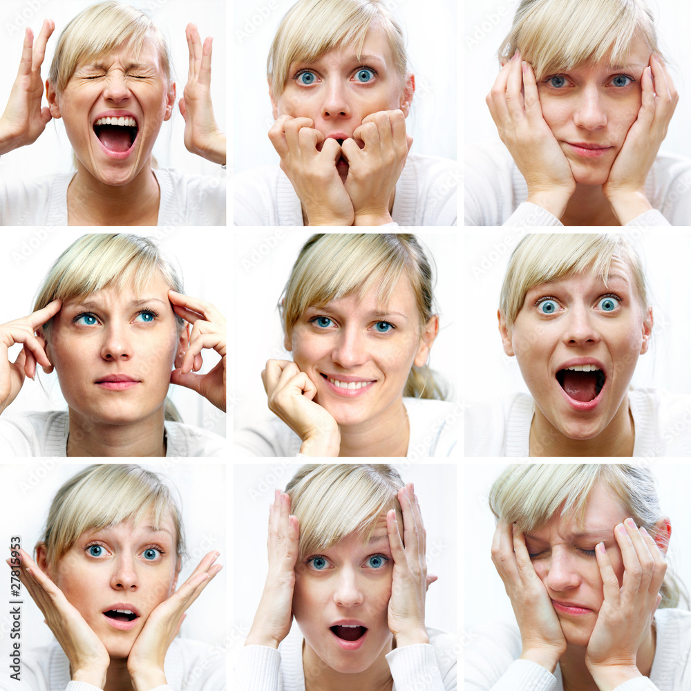 different facial expressions