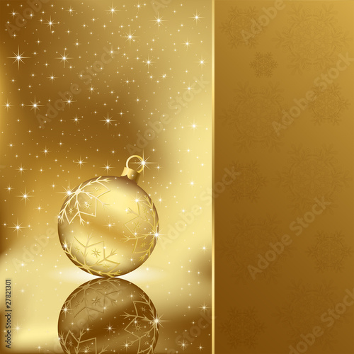 Elegant christmas background with golden ball