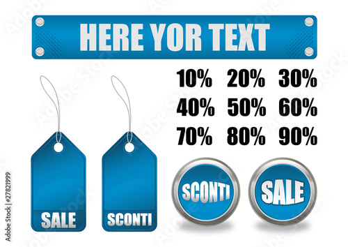 Etichette Sale Blu
