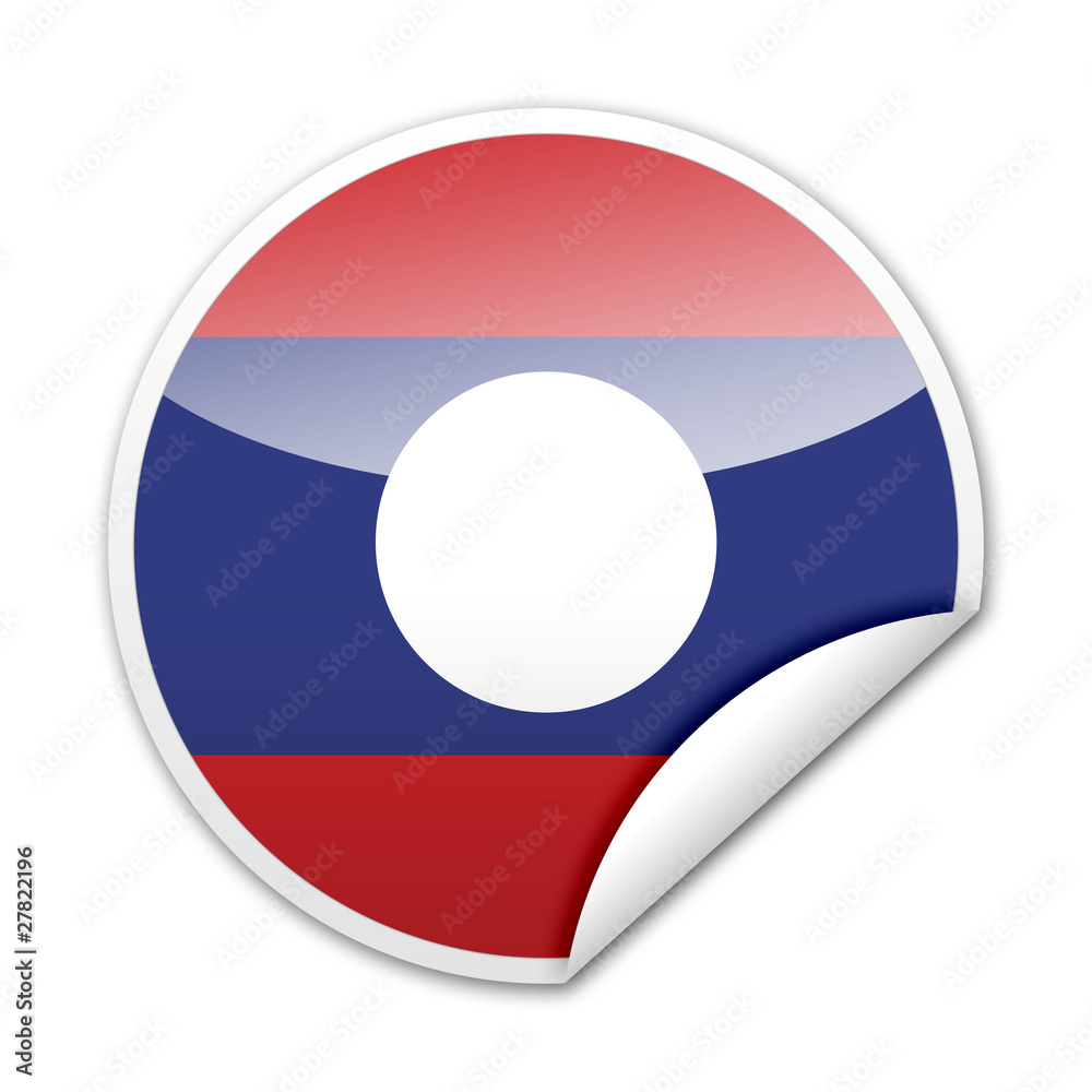 Pegatina bandera Laos con reborde Pegatina bandera Laos con reborde