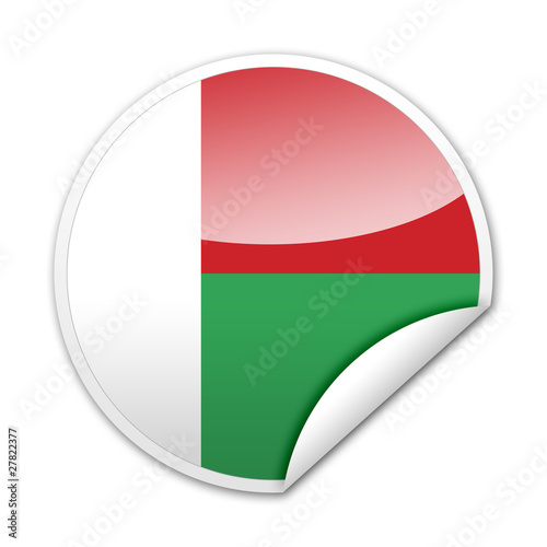 Free Download Pegatina bandera Madagascar con reborde - GFXLoad