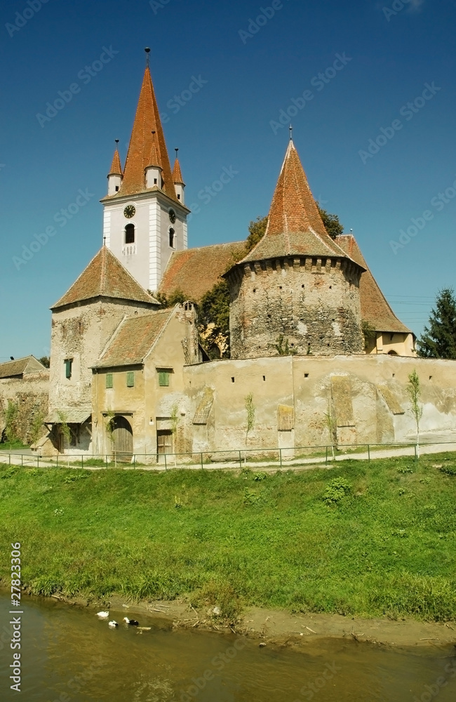 Fortified church of Cristian. Transylvania, Romania.