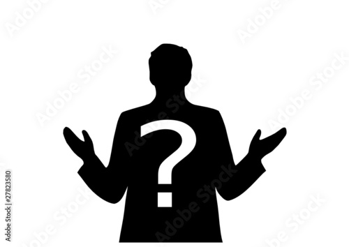 Businessman and question mark