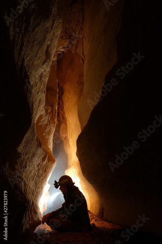 Cave passage with a caver