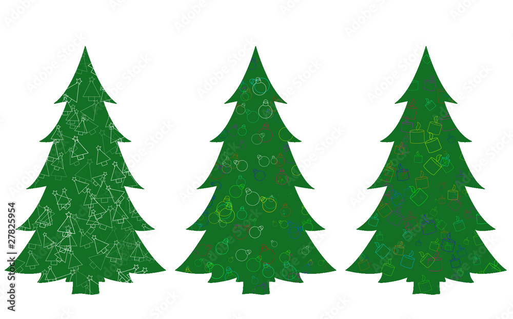 Set of christmas trees